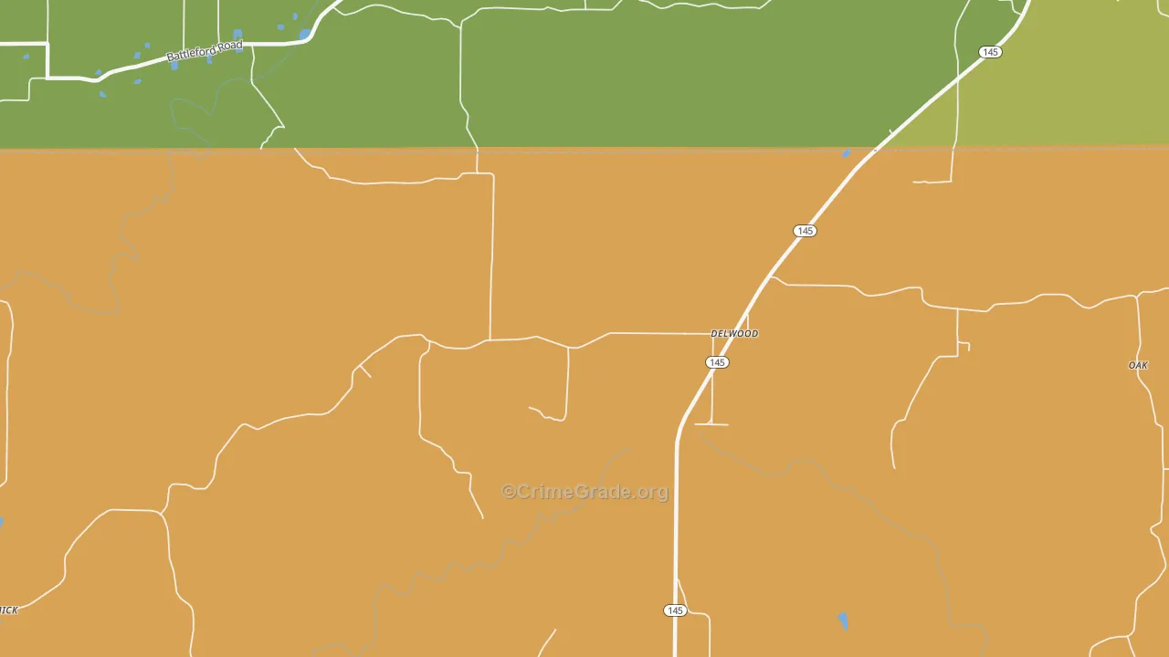 Delwood, IL Map of Assault Rates