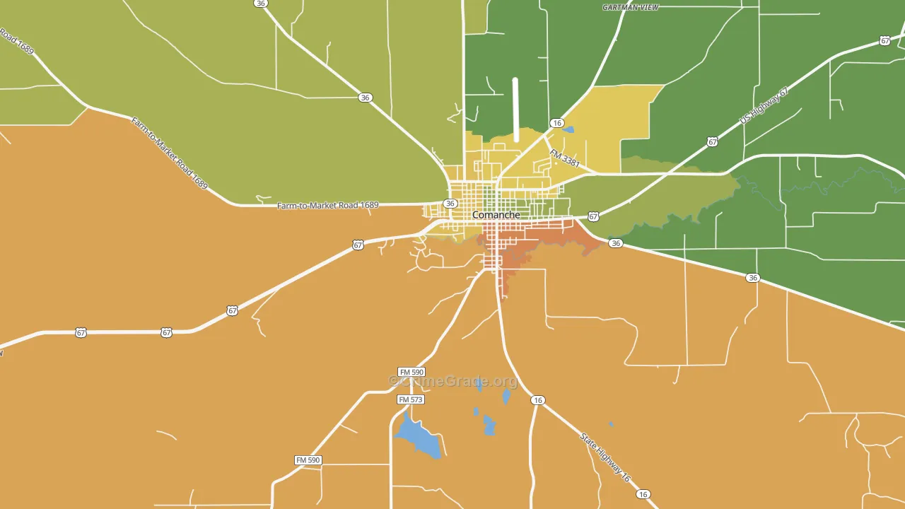 Democrat, TX Map of Assault Rates