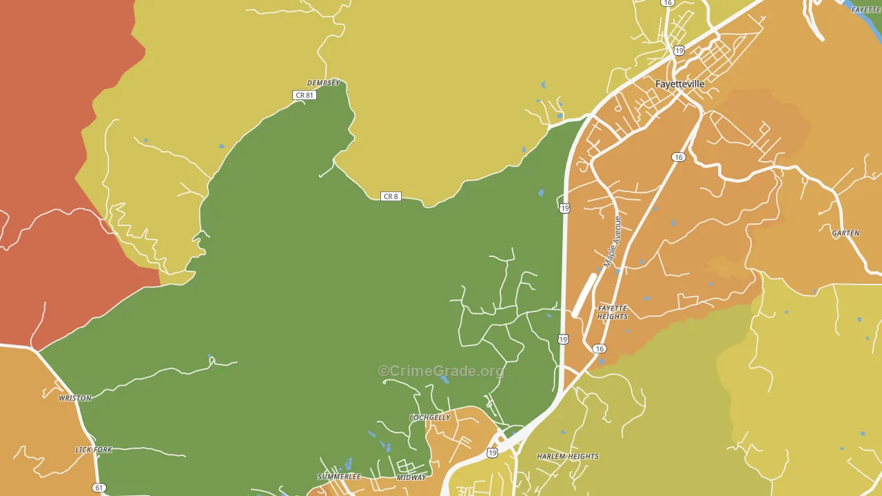Dempsey, WV Map of Assault Rates