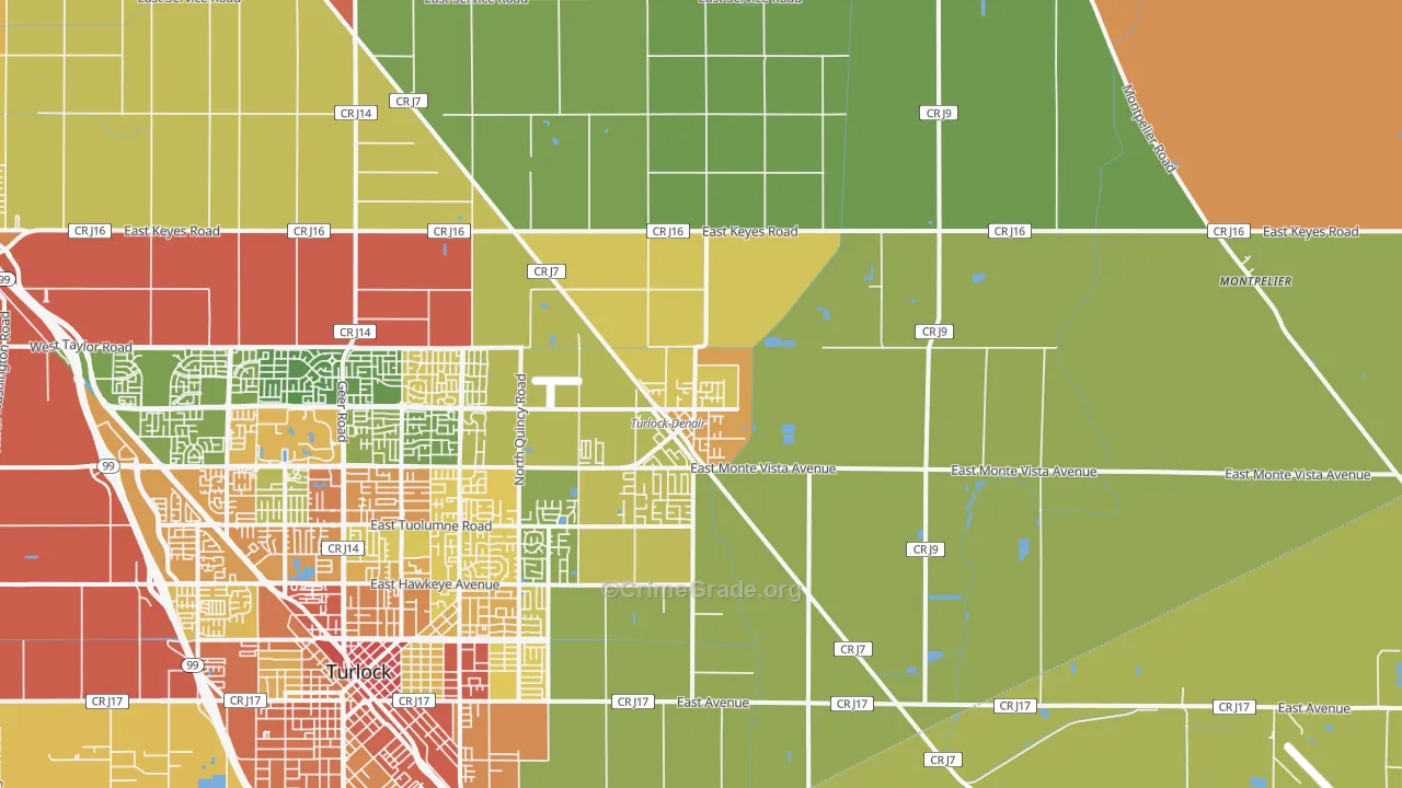 Denair, CA Map of Assault Rates
