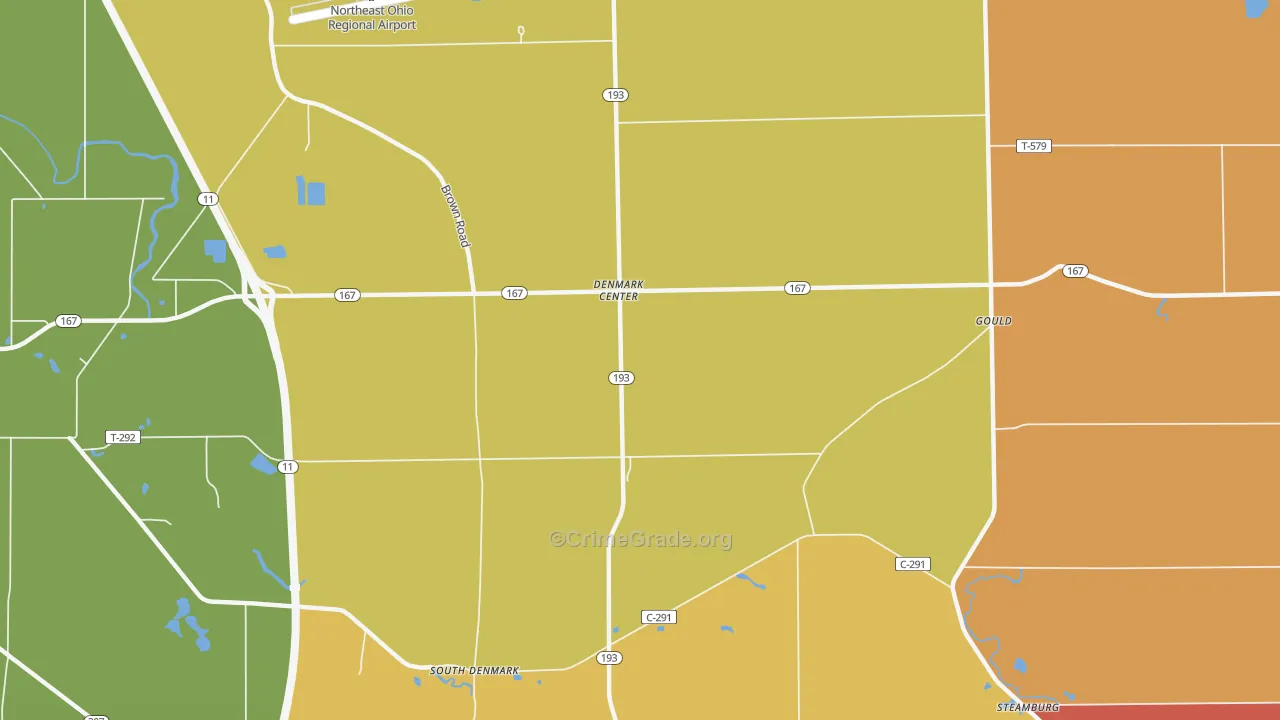 Denmark Center, OH Map of Assault Rates