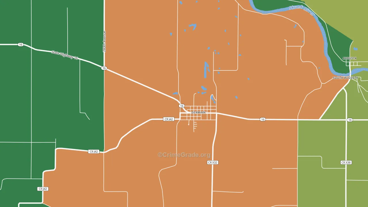 Denmark, IA Map of Assault Rates