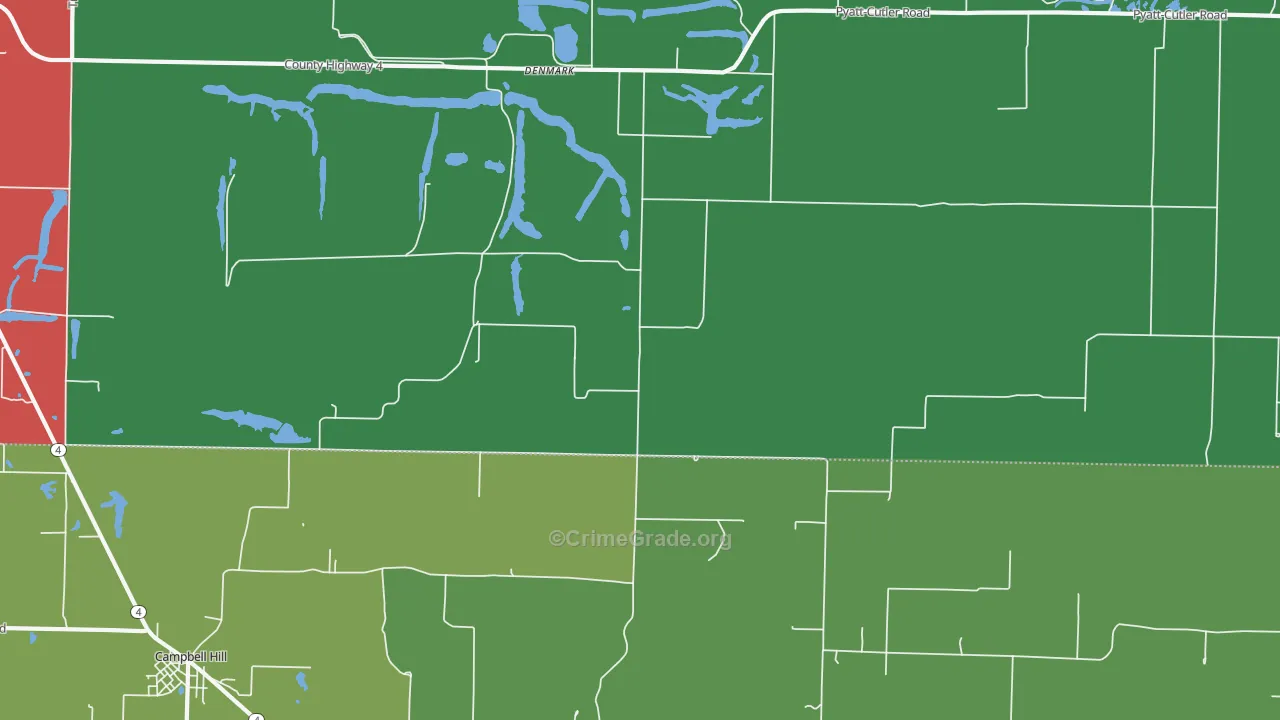 Denmark, IL Map of Assault Rates