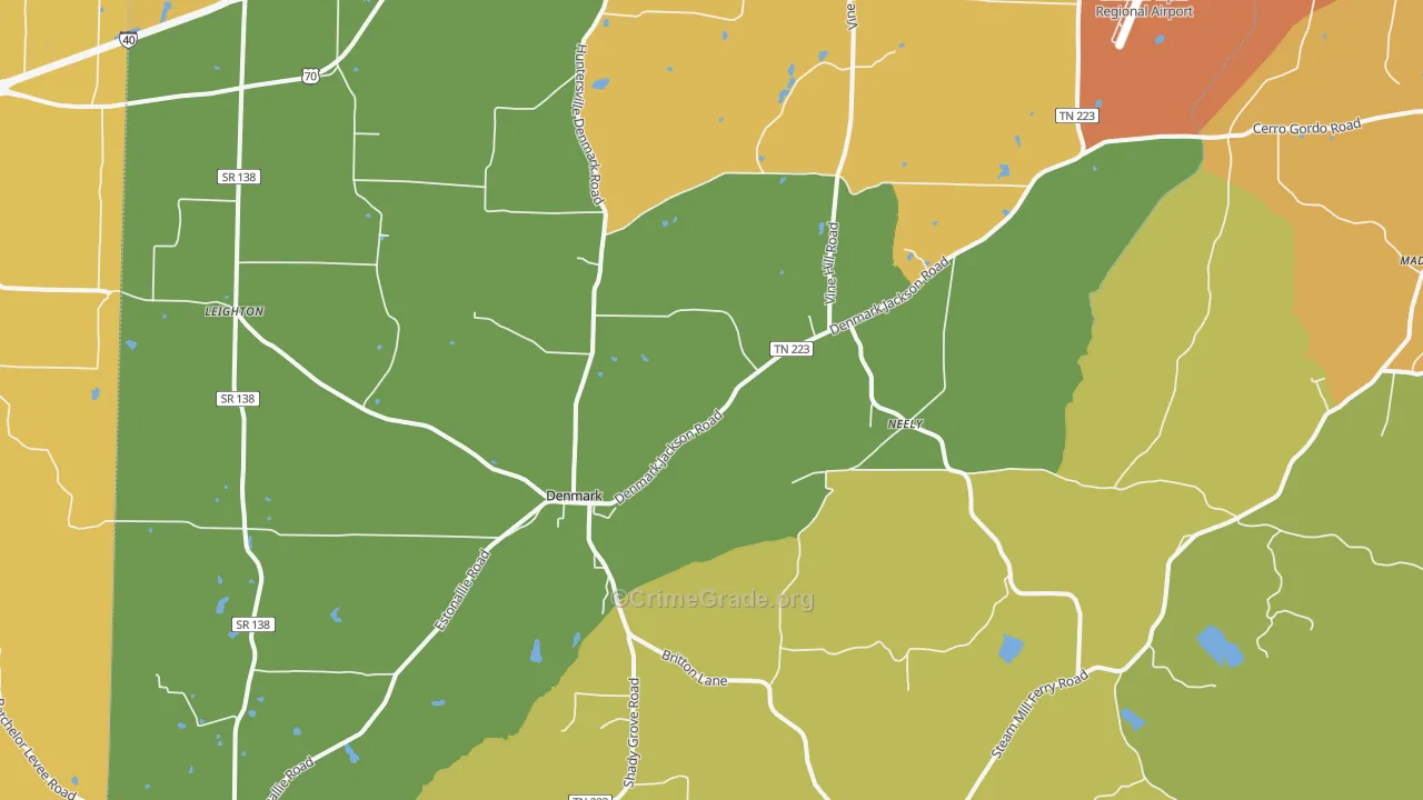 Denmark, TN Map of Assault Rates