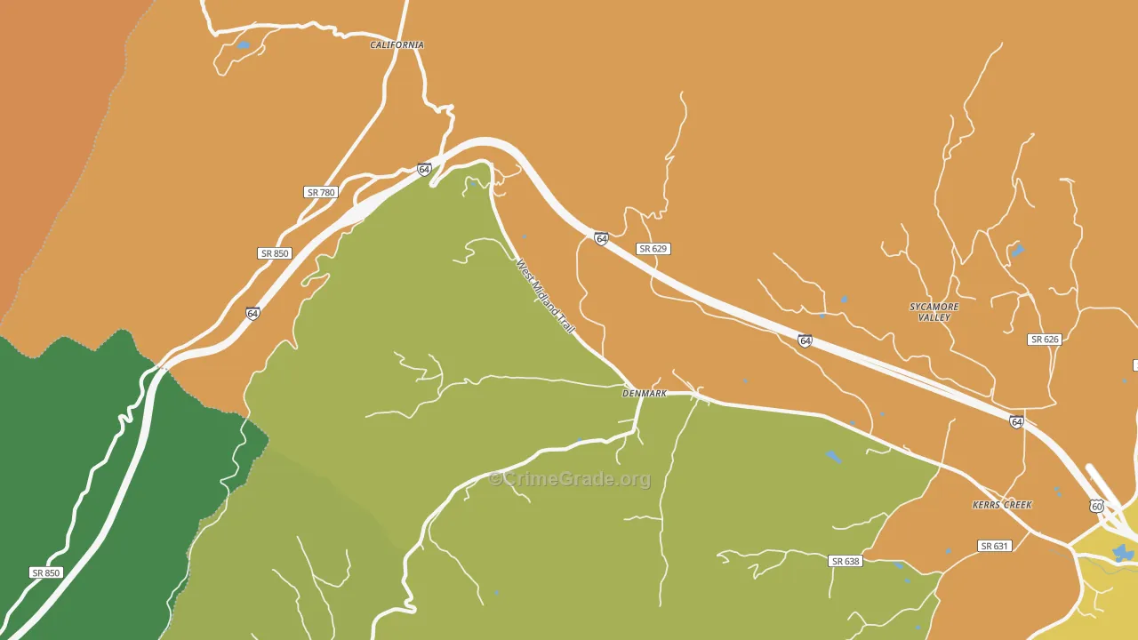Denmark, VA Map of Assault Rates