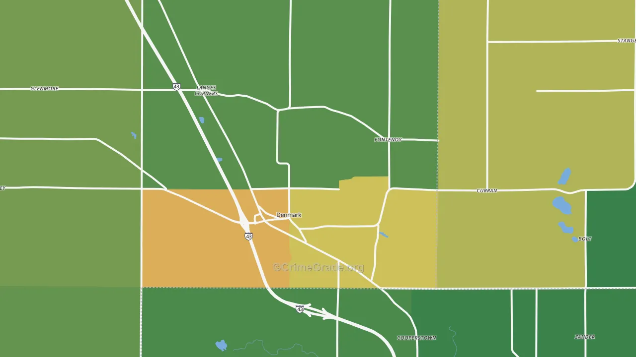Denmark, WI Map of Assault Rates