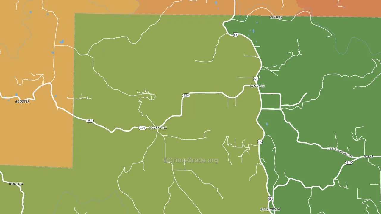 Dennard, AR Map of Assault Rates