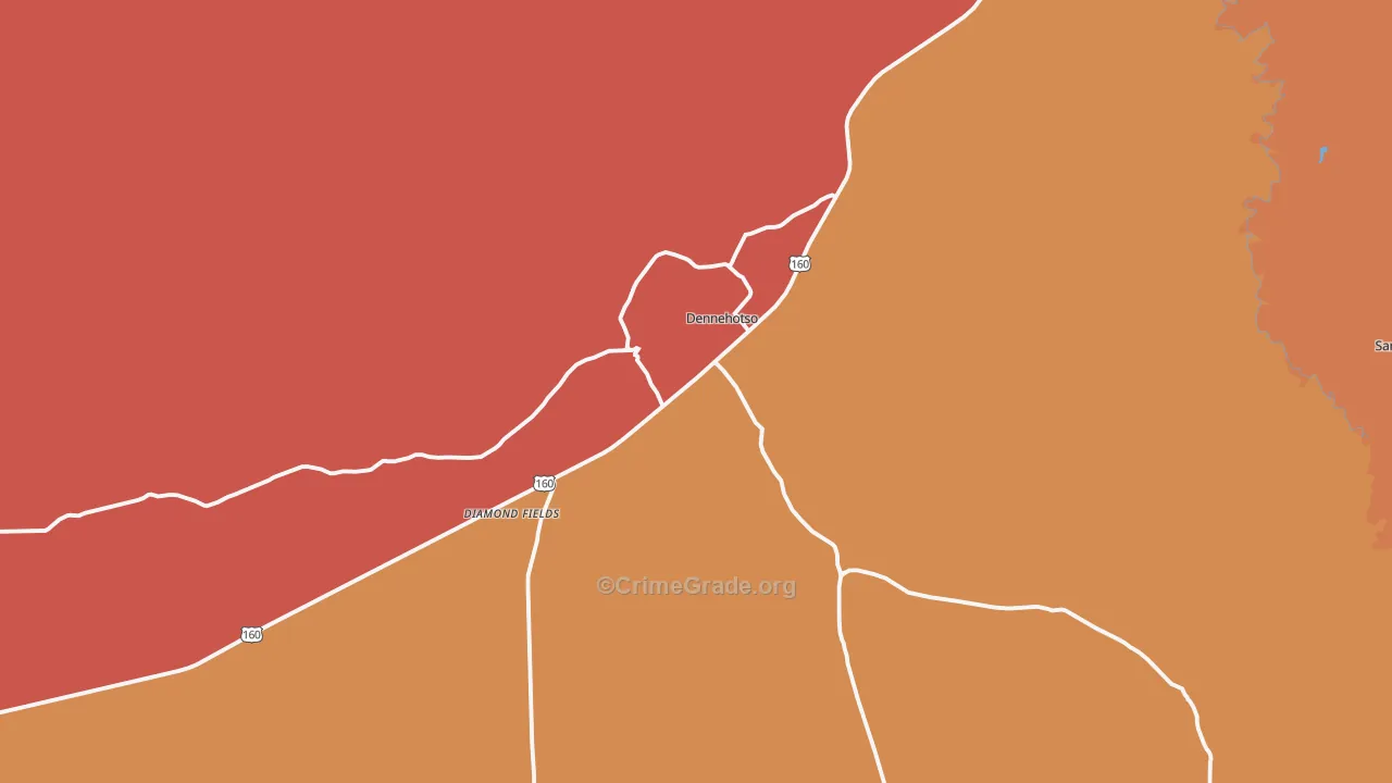 Dennehotso, AZ Map of Assault Rates