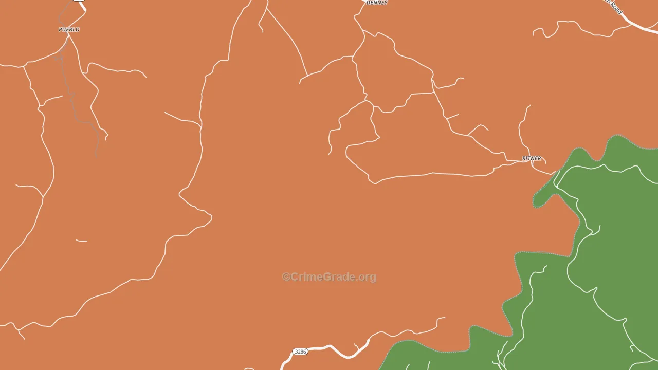 Denney, KY Map of Assault Rates