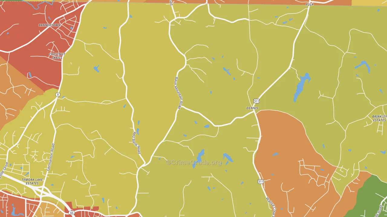 Dennis, NC Map of Assault Rates