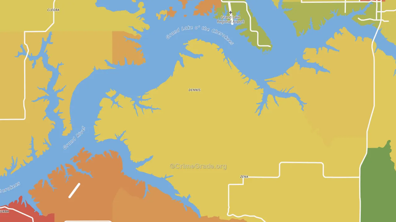 Dennis, OK Map of Assault Rates