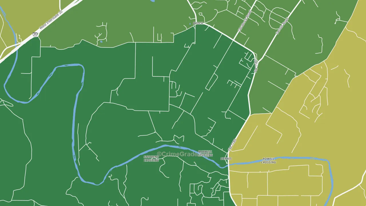 Dennis, TX Map of Assault Rates