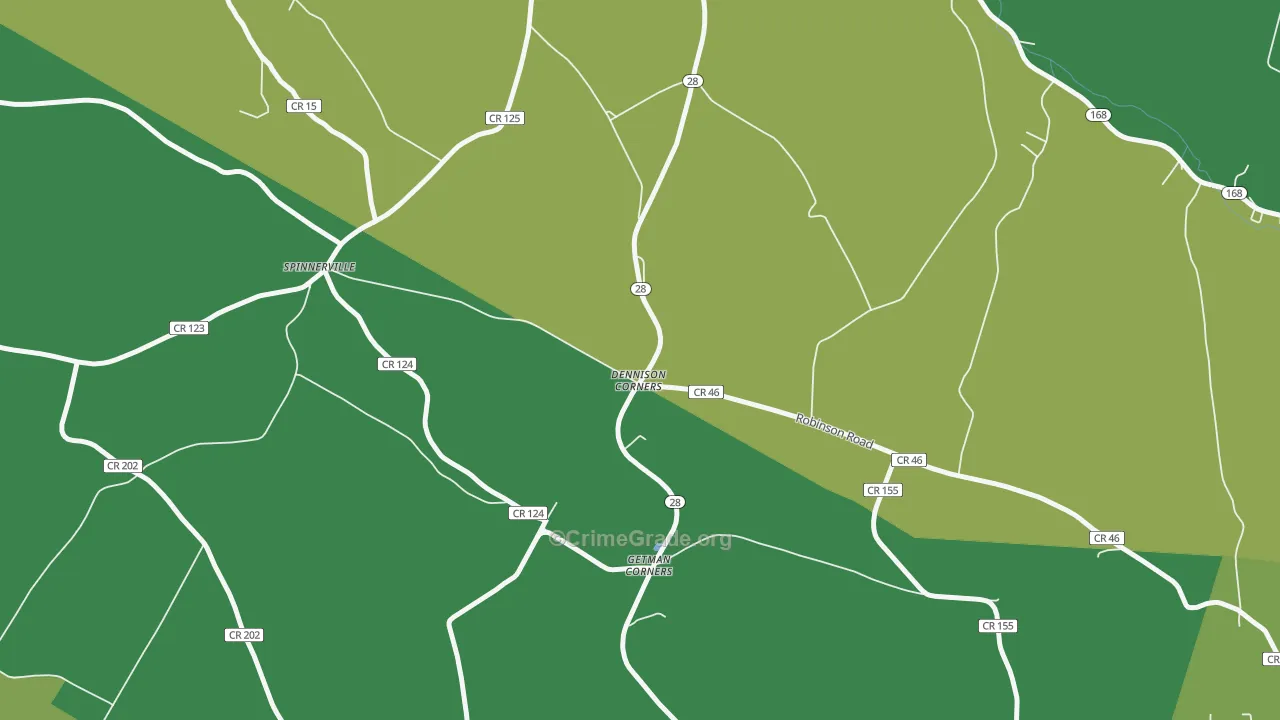 Dennison Corners, NY Map of Assault Rates