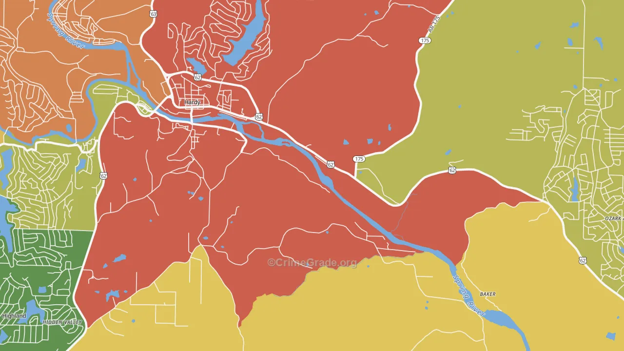 Dennison Heights, AR Map of Assault Rates