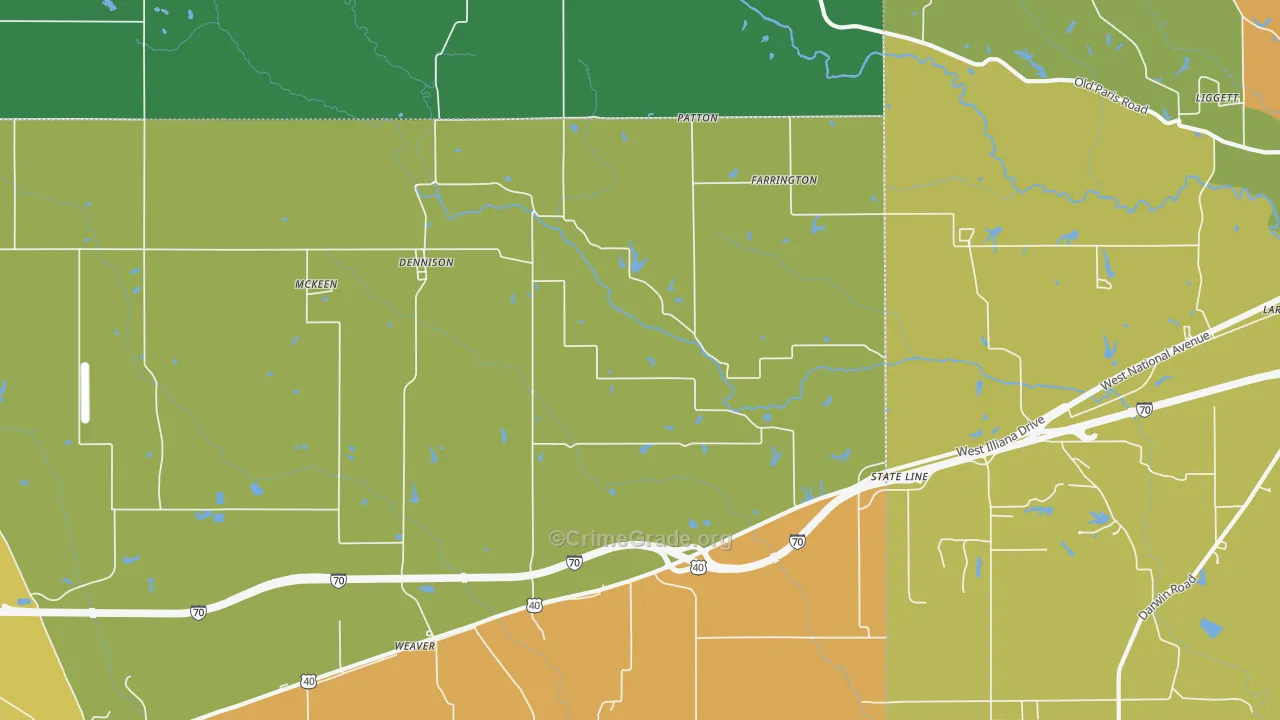 Dennison, IL Map of Assault Rates