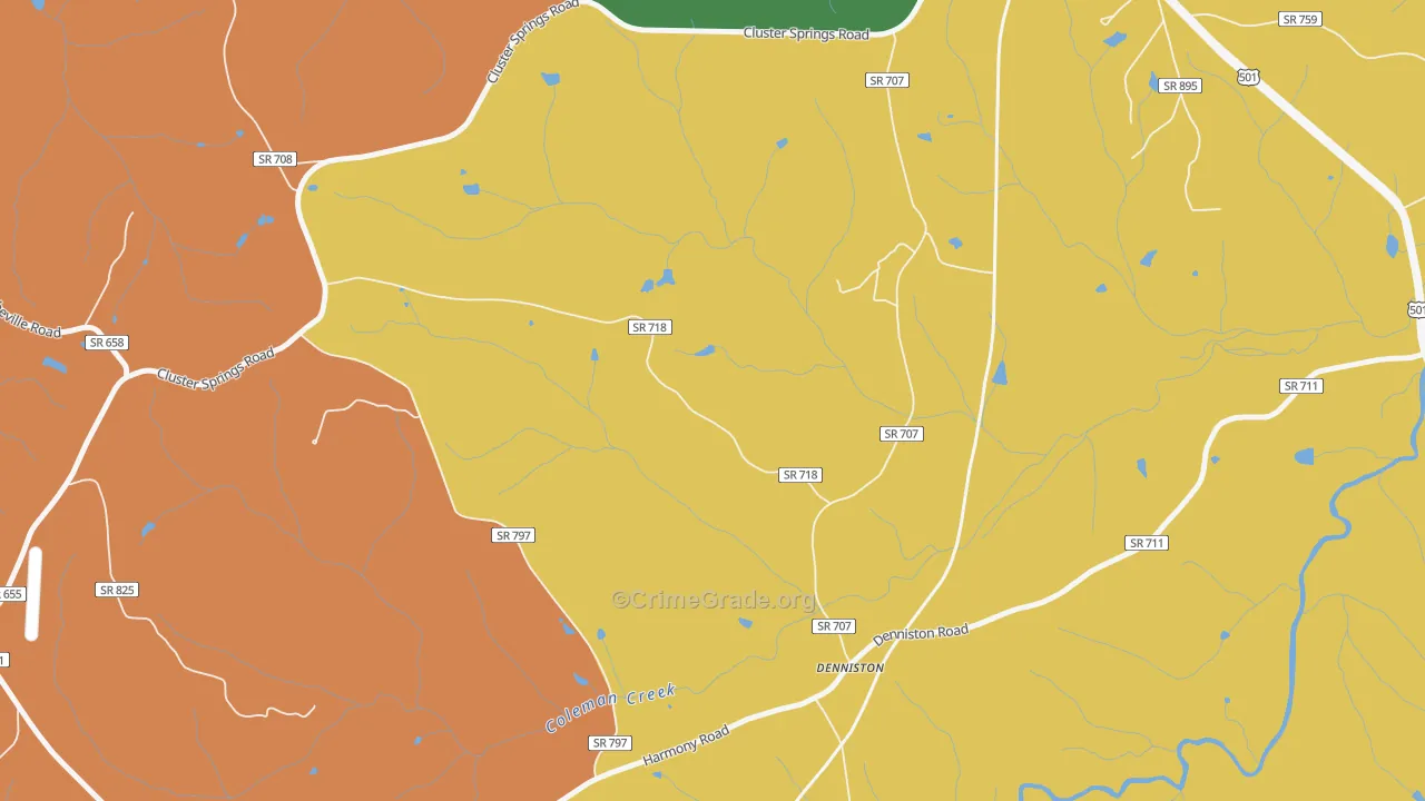 Denniston, VA Map of Assault Rates