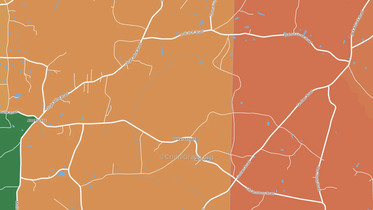 Denny Store, NC Map of Assault Rates
