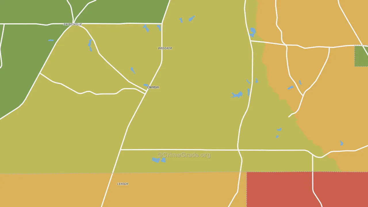 Denton, GA Map of Assault Rates