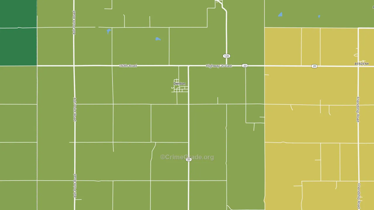 Denton, KS Map of Assault Rates