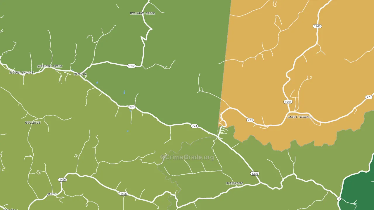 Denton, KY Map of Assault Rates