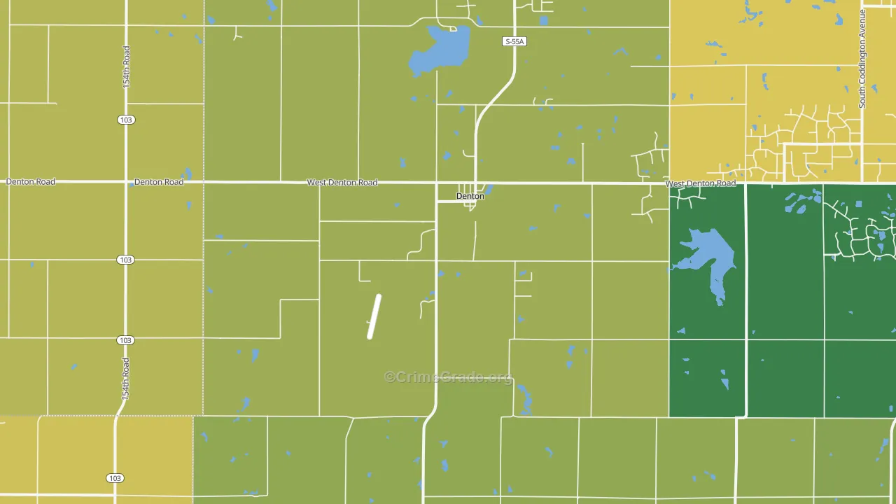 Denton, NE Map of Assault Rates
