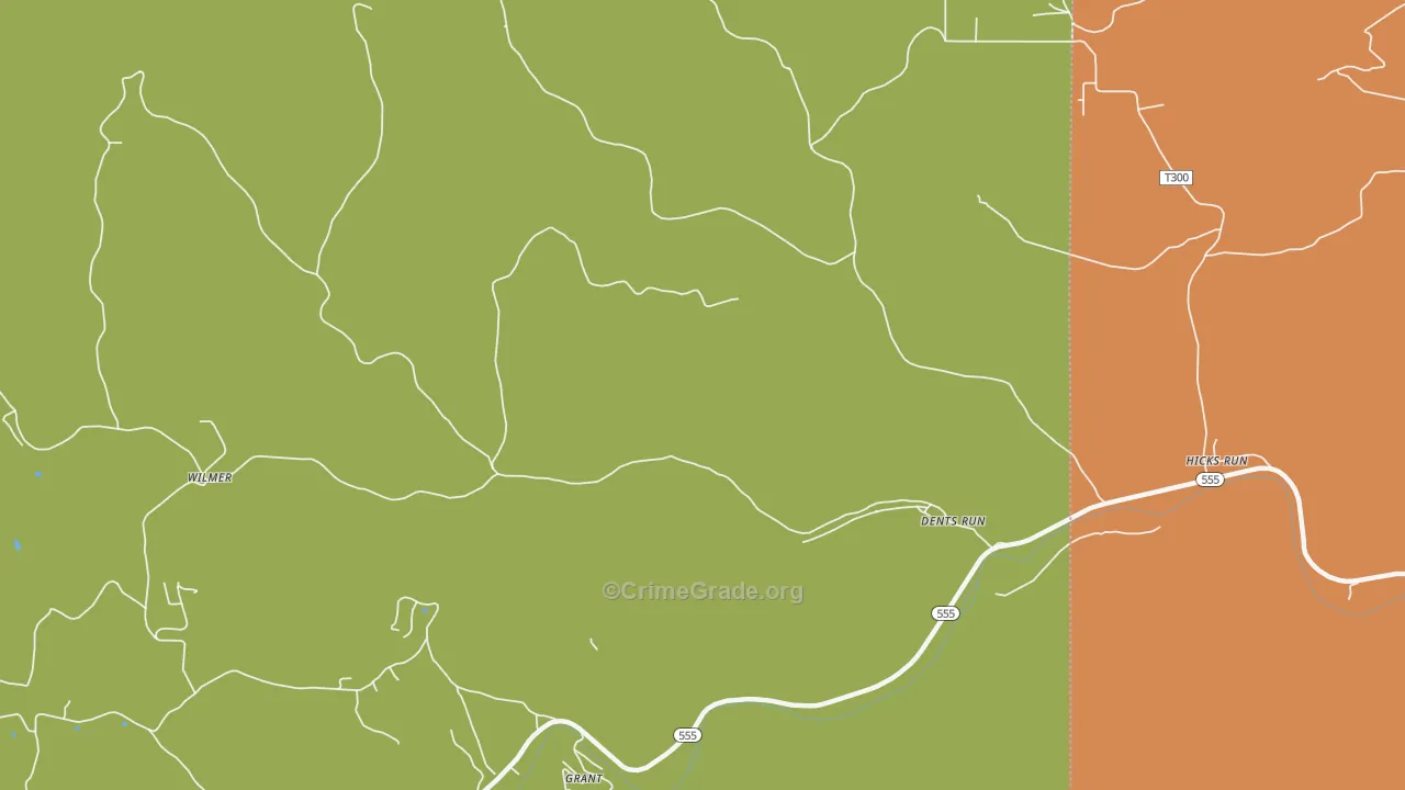 Dents Run, PA Map of Assault Rates