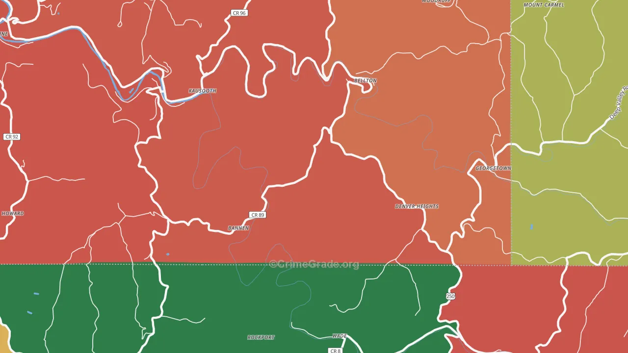 Denver Heights, WV Map of Assault Rates