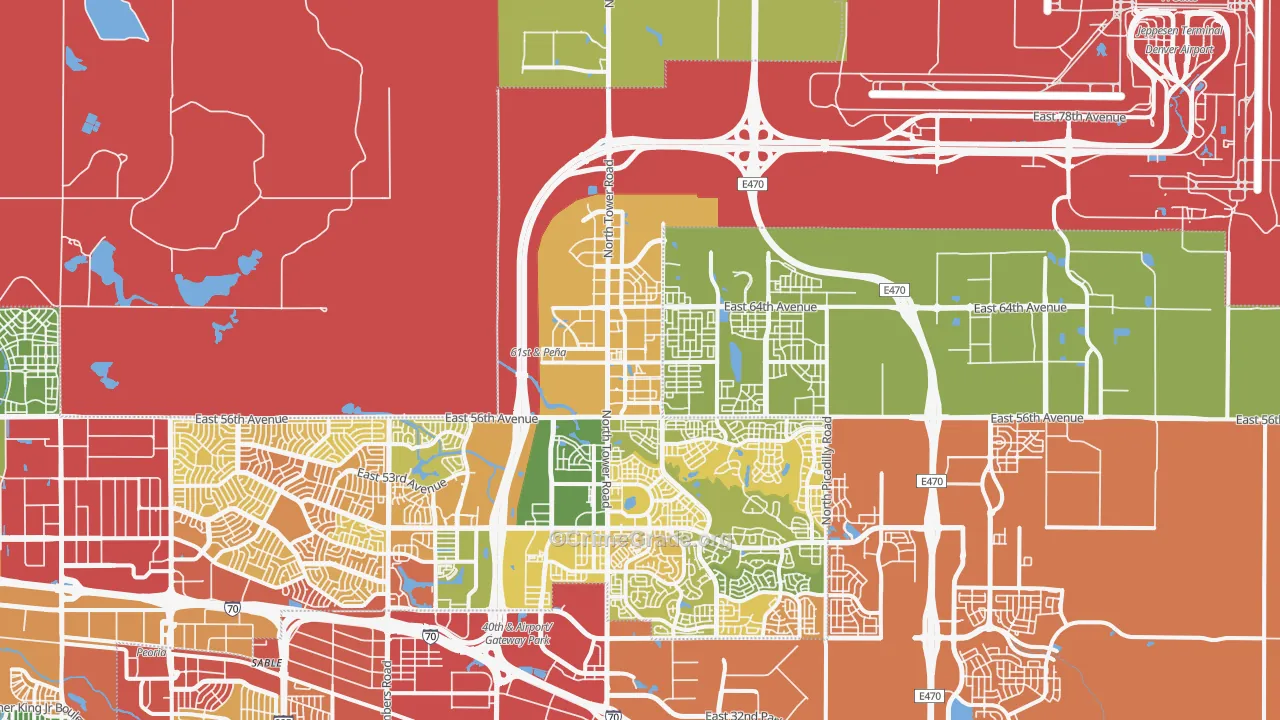 Denver International Airport, Denver, CO Map of Assault Rates