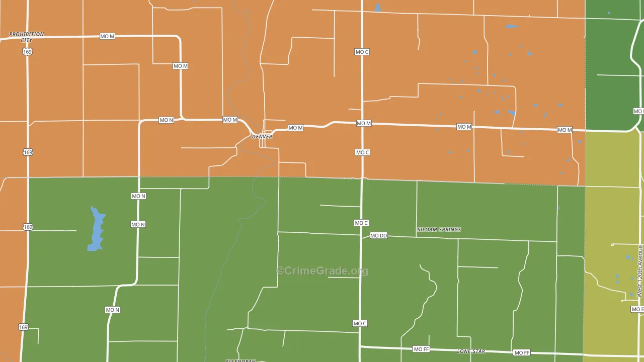 Denver, MO Map of Assault Rates