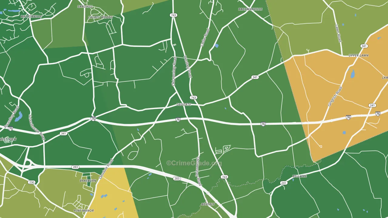 Deodate, PA Map of Assault Rates