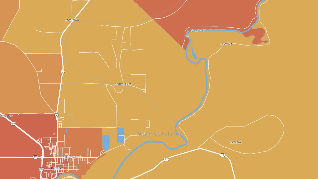Deovolente, MS Map of Assault Rates