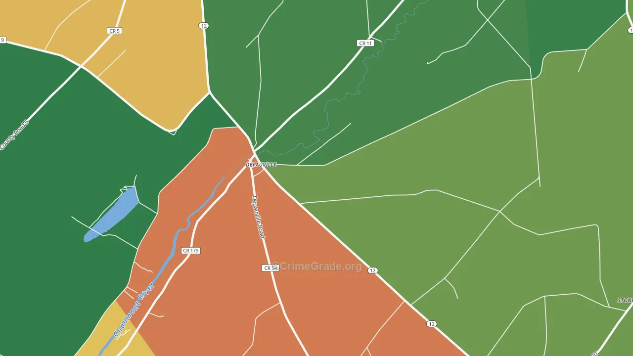 Depauville, NY Map of Assault Rates