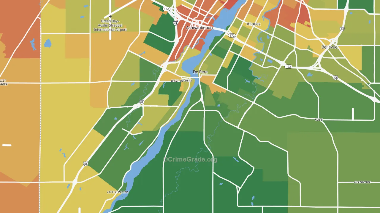 DePere, WI Map of Assault Rates