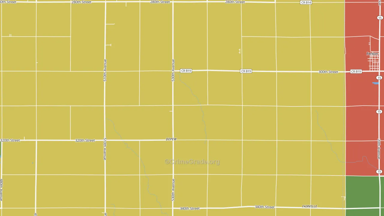DePew, IA Map of Assault Rates