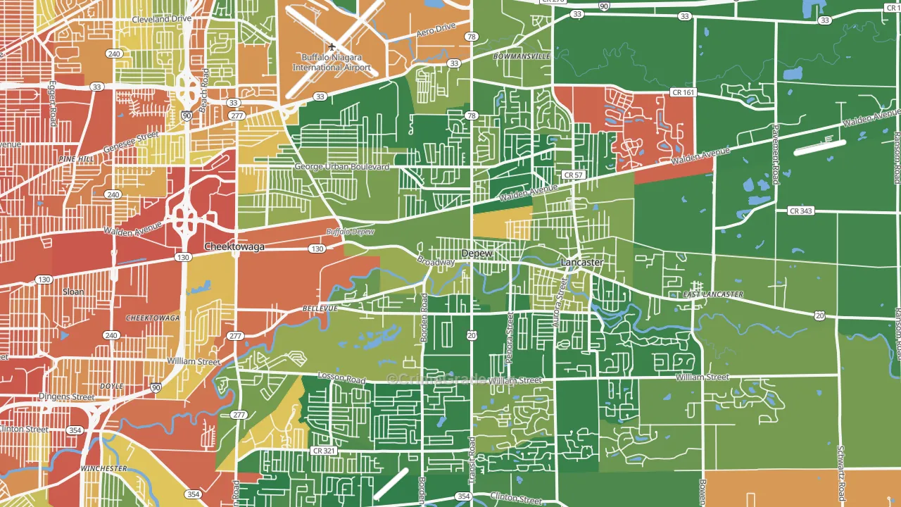 DePew, NY Map of Assault Rates
