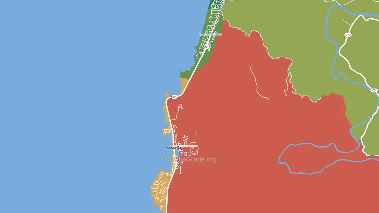 Depoe Bay, OR Map of Assault Rates