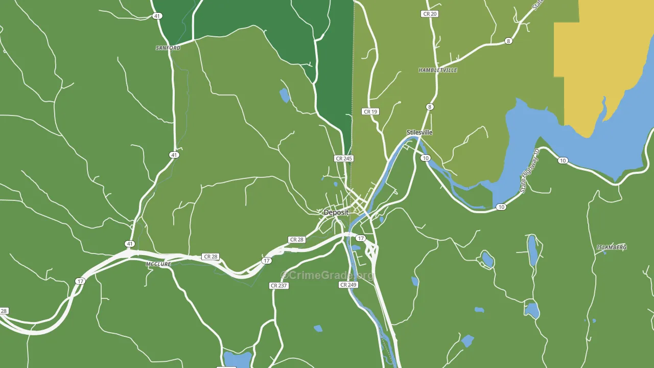 Deposit, NY Map of Assault Rates