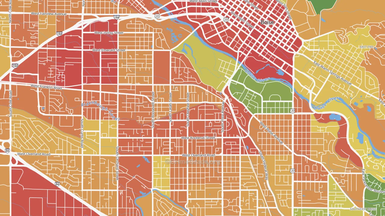 Depot Bench, Boise, ID Map of Assault Rates