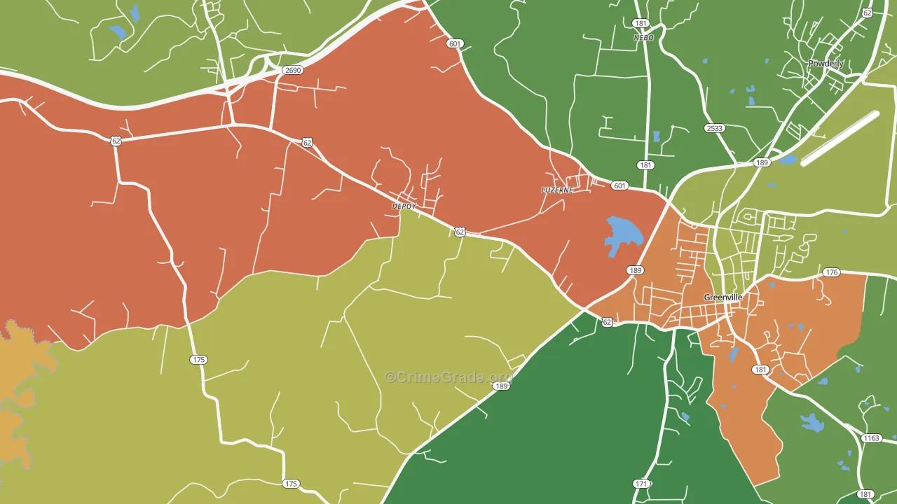 Depoy, KY Map of Assault Rates