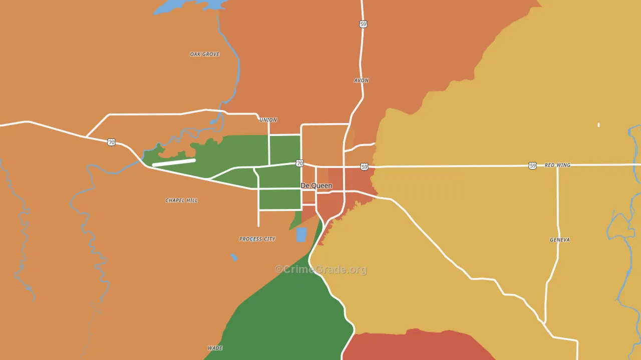 DeQueen, AR Map of Assault Rates