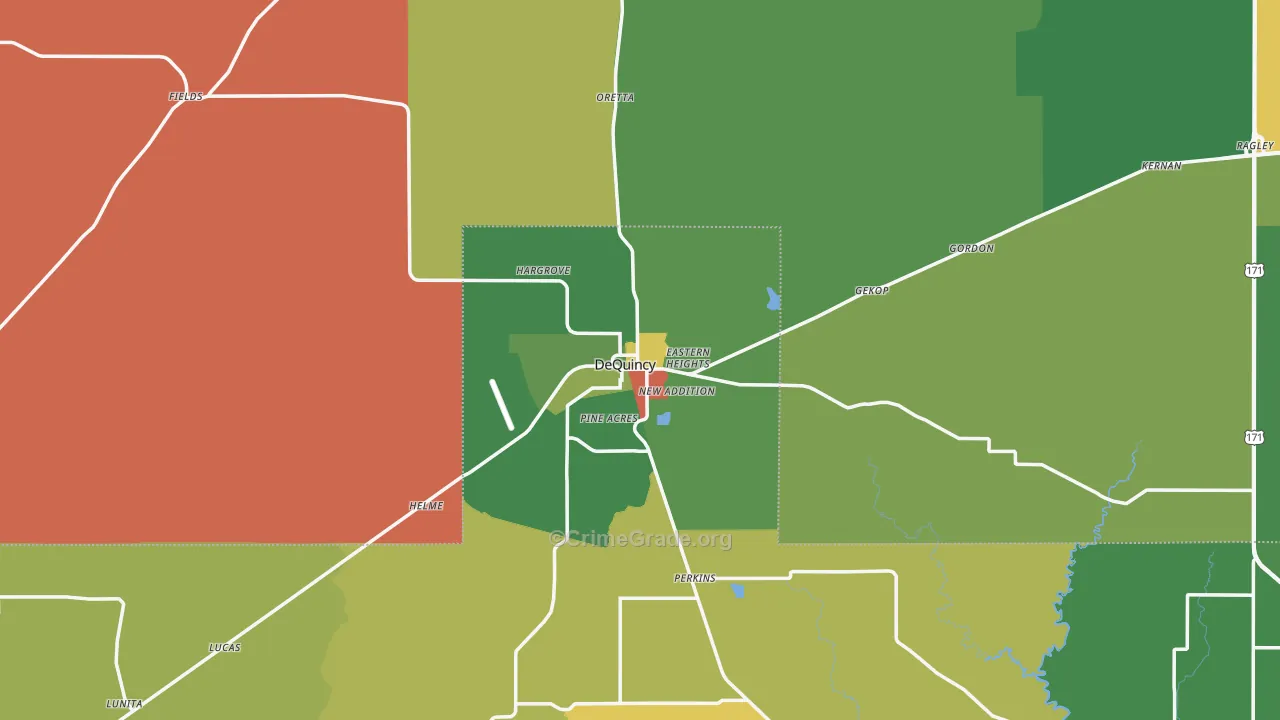 Dequincy, LA Map of Assault Rates