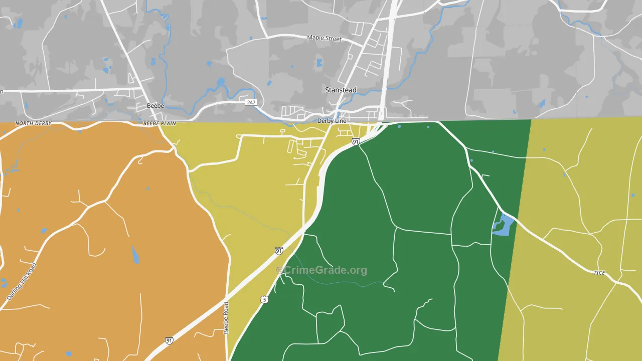 Derby Line, VT Map of Assault Rates