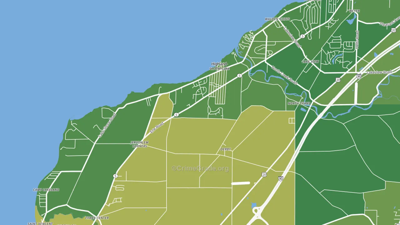 Derby, NY Map of Assault Rates