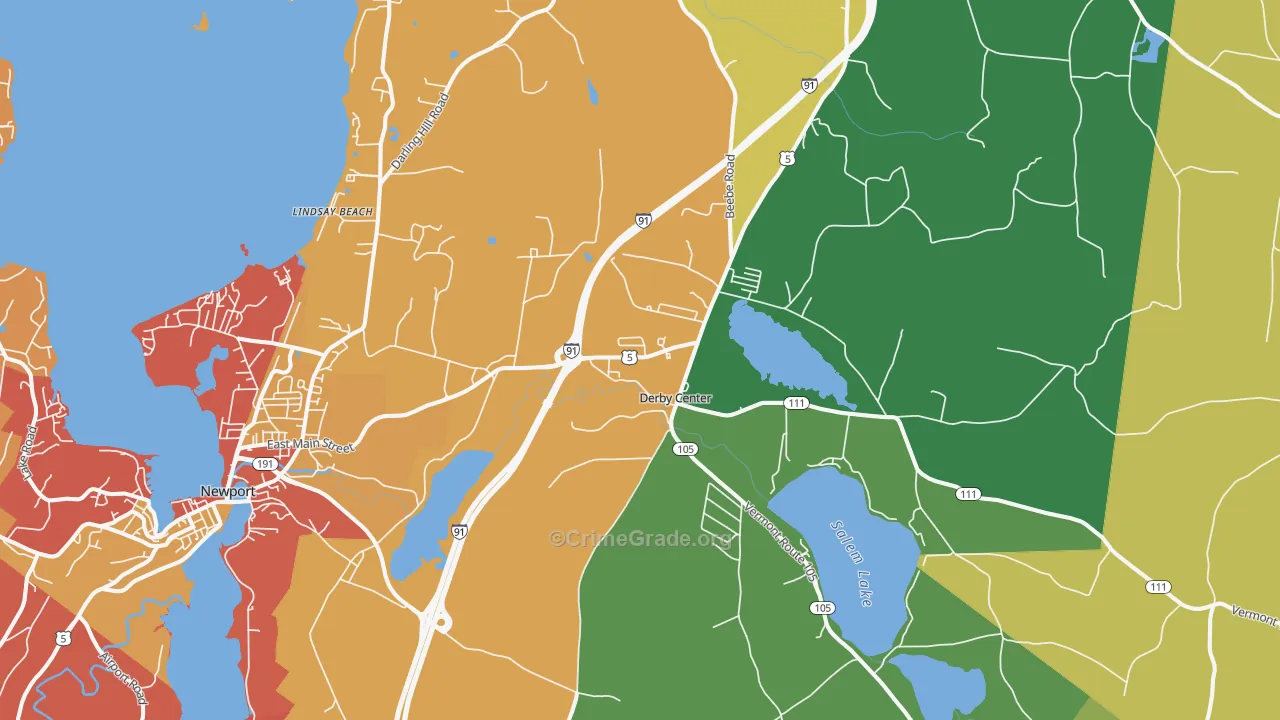 Derby, VT Map of Assault Rates