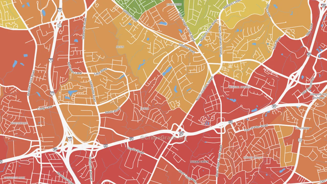Derita-Statesville, Charlotte, NC Map of Assault Rates