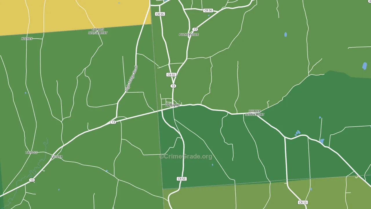 DeRuyter, NY Map of Assault Rates