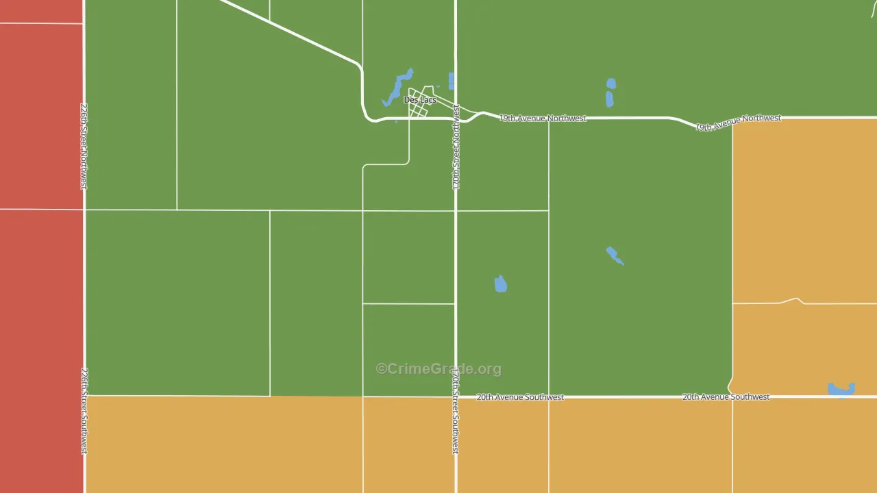 Des Lacs, ND Map of Assault Rates