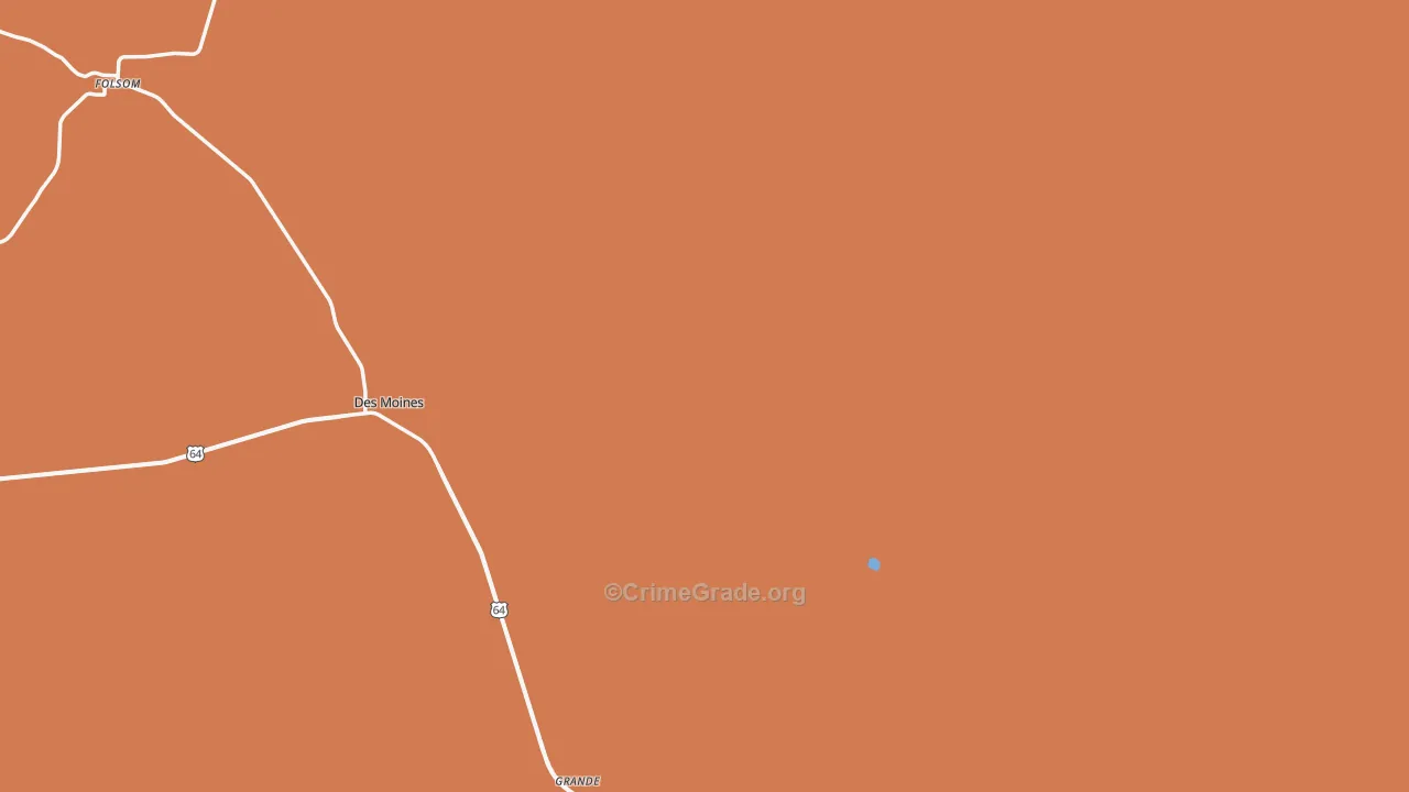 Des Moines, NM Map of Assault Rates