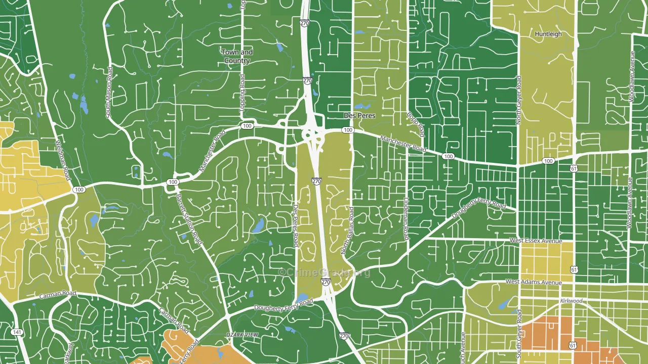 Des Peres, MO Map of Assault Rates