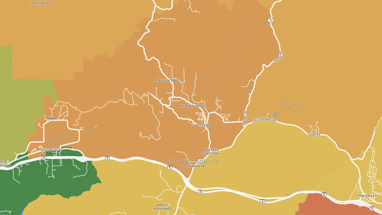 Descanso, CA Map of Assault Rates